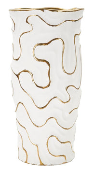 Blumenvase Adore Weiß Gold 32,5 cm – Dekovase