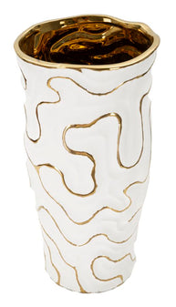 Blumenvase Adore Weiß Gold 32,5 cm – Dekovase
