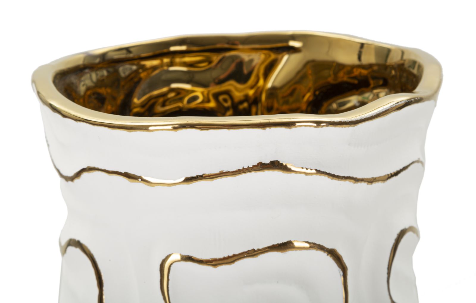 Blumenvase Adore Weiß Gold 32,5 cm – Dekovase