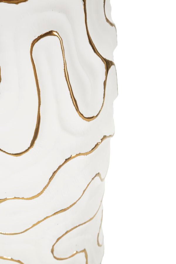 Blumenvase Adore Weiß Gold 32,5 cm – Dekovase