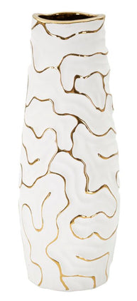 Vase Lia Weiß Gold – Blumenvase Deko