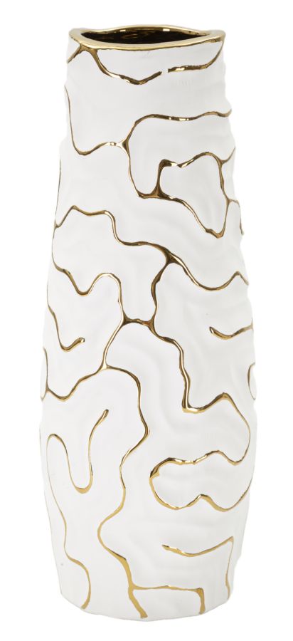 Vase Lia Weiß Gold – Blumenvase Deko