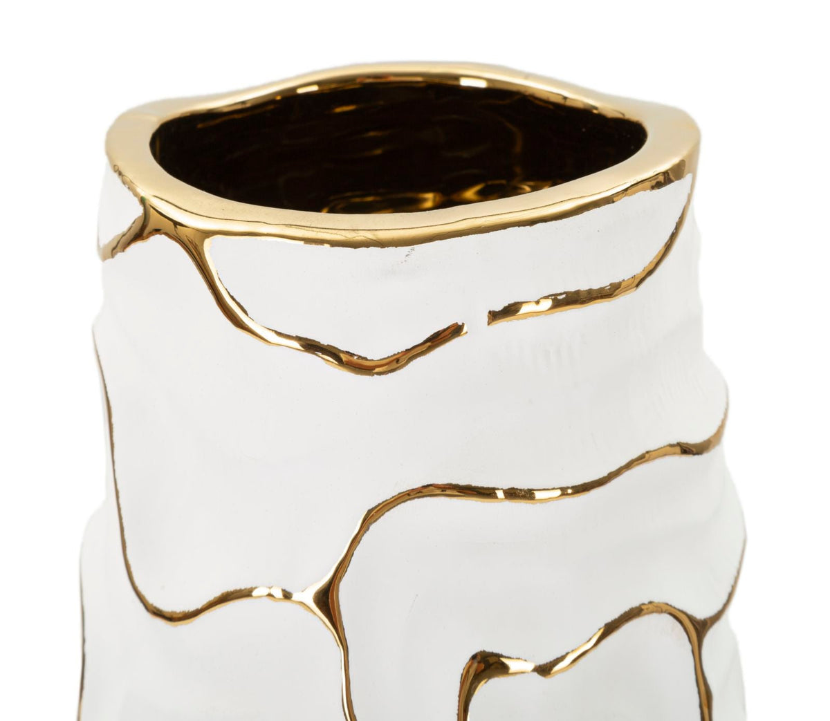 Vase Lia Weiß Gold – Blumenvase Deko