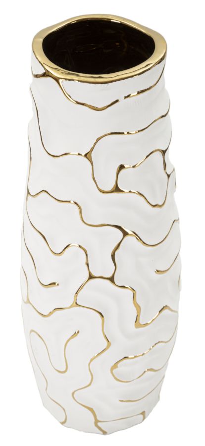 Vase Lia Weiß Gold – Blumenvase Deko