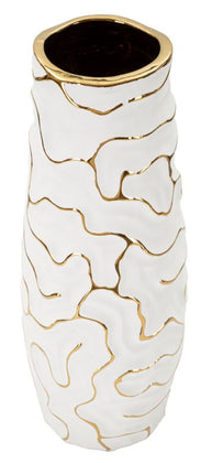 Vase Lia Weiß Gold – Blumenvase Deko
