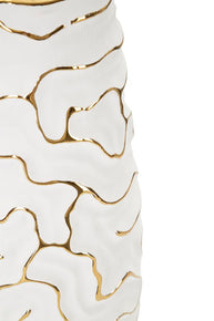 Vase Lia Weiß Gold – Blumenvase Deko