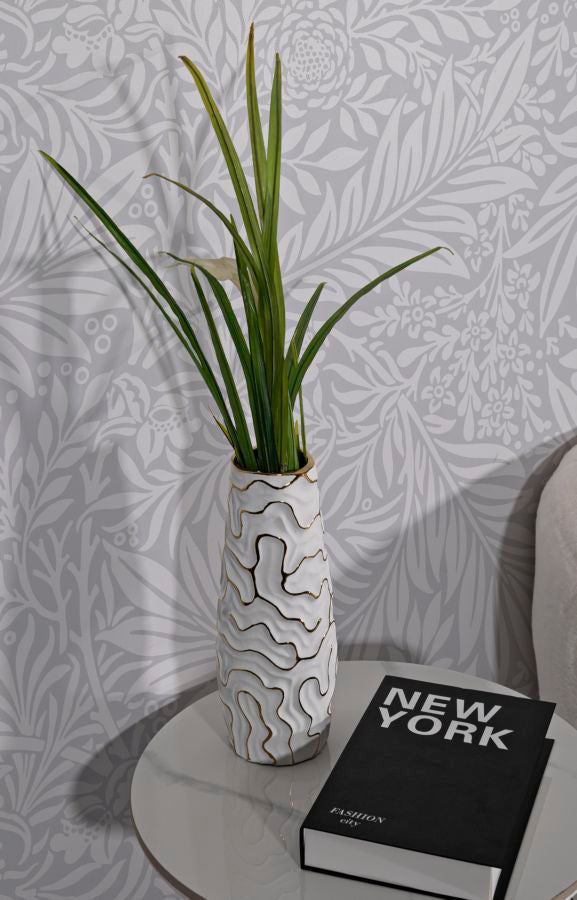Vase Lia Weiß Gold – Blumenvase Deko