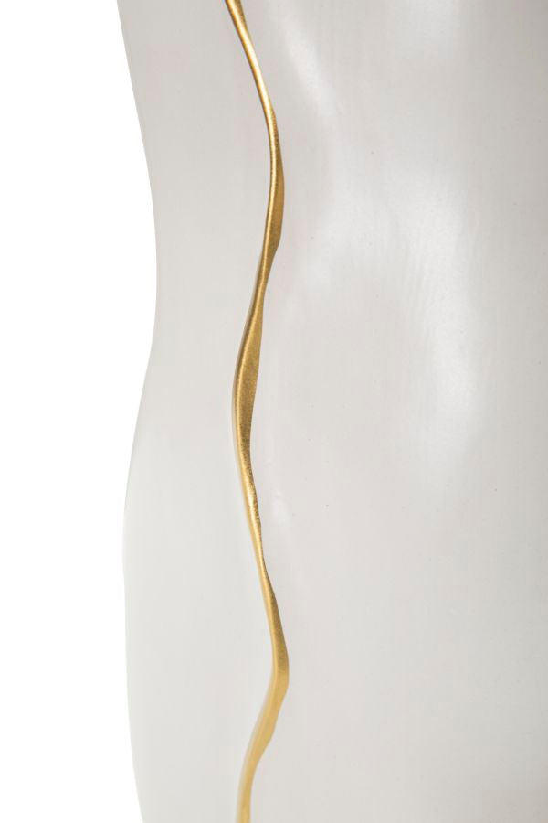 Blumenvase Uma Weiß Gold 50 cm – Dekovase