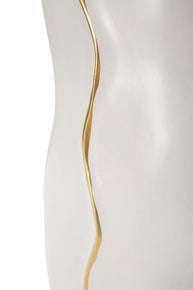 Blumenvase Uma Weiß Gold 50 cm – Dekovase