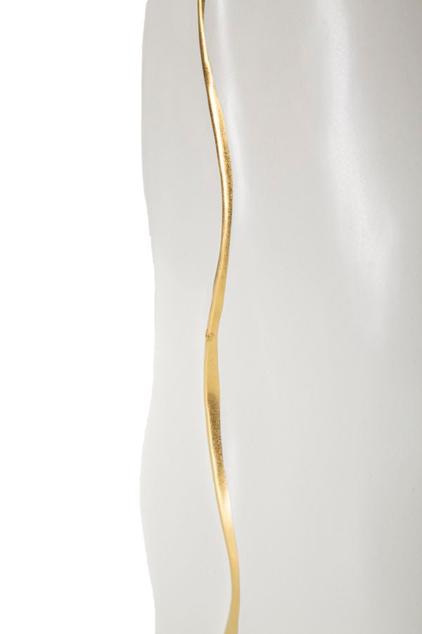 Blumenvase Uma Weiß Gold 40 cm – Dekovase