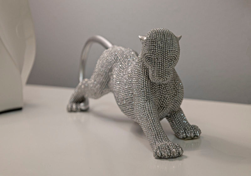 Dekofigur Panther Silber – Tierfigur