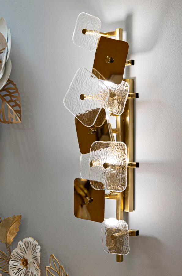 Wandleuchte Glassy Gold Natur 76 cm – Wandlampe