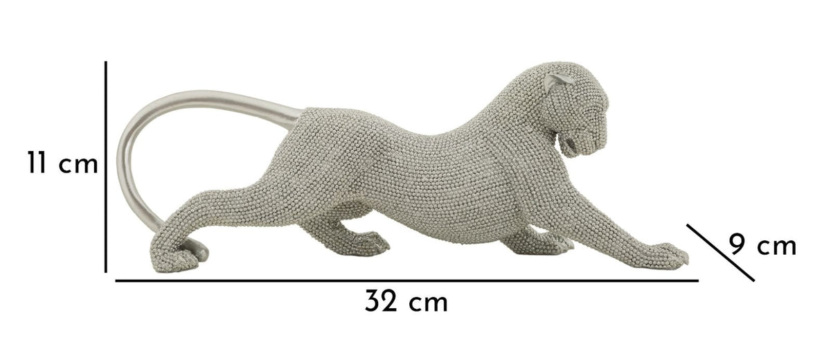 Dekofigur Panther Silber – Tierfigur