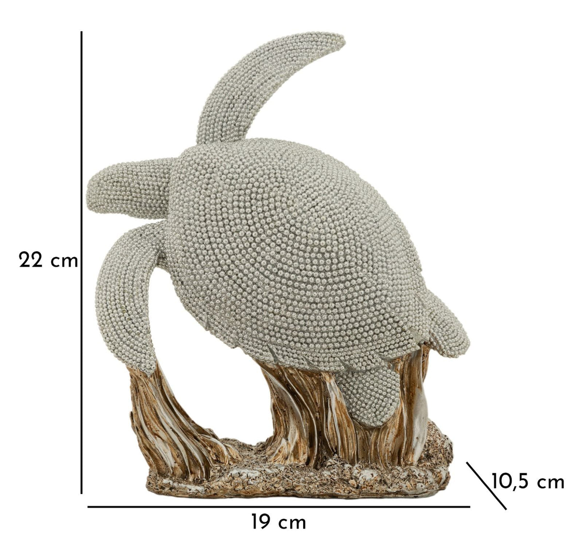 Dekofigur Schildkröte Silber – Tierfigur