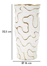 Blumenvase Adore Weiß Gold 32,5 cm – Dekovase