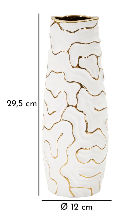 Vase Lia Weiß Gold – Blumenvase Deko