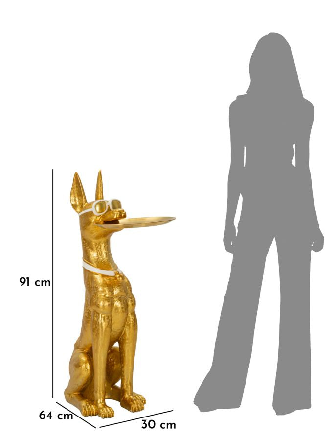 Dekofigur Pitbull Gold 91 cm – Tierfigur