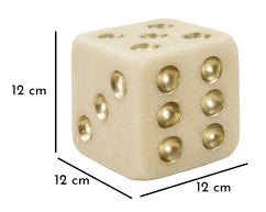 Dekofigur Würfel Weiß Gold 12 cm – Skulptur Deko