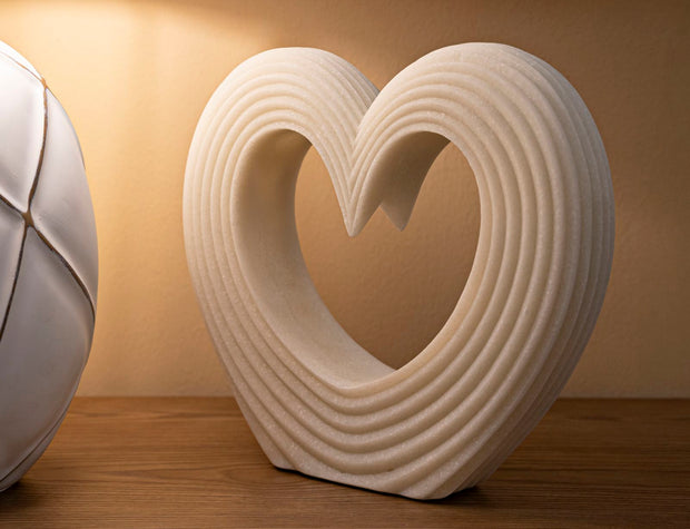 Dekofigur Herz Weiß 26 cm – Skulptur Deko