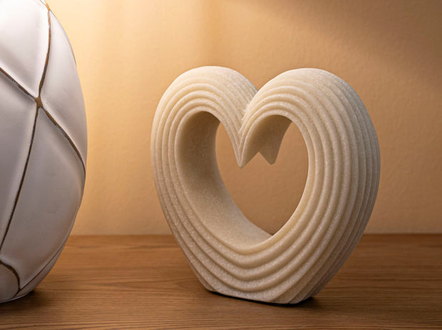 Dekofigur Herz Weiß 19 cm – Skulptur Deko