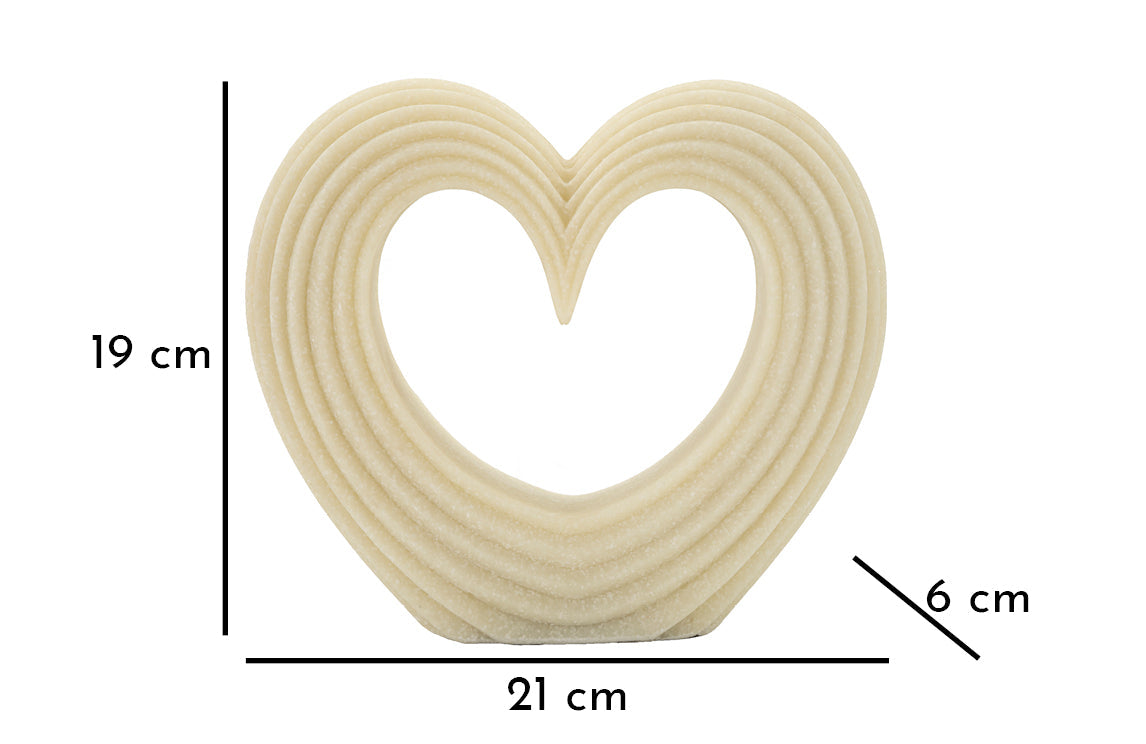 Dekofigur Herz Weiß 19 cm – Skulptur Deko