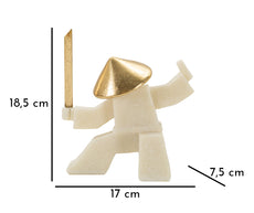 Samurai Oda Weiß Gold 18,5 cm – Skulptur Deko