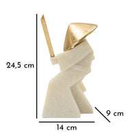 Samurai Toku Weiß Gold 24,5 cm – Skulptur Deko