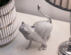 Dekofigur Katze Silber – Tierfigur