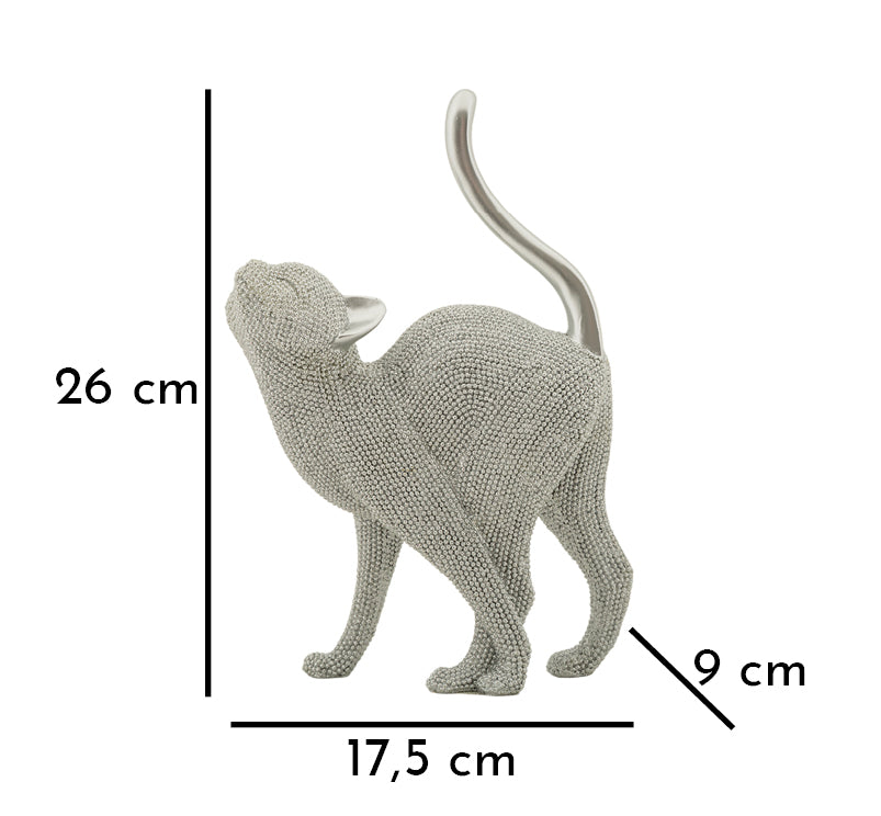 Dekofigur Katze Silber – Tierfigur