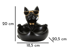 Dekofigur Hund mit Schale Gold – Tierfigur