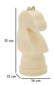 Schachfiguren Set Weiß Gold 31 cm – Schach Deko