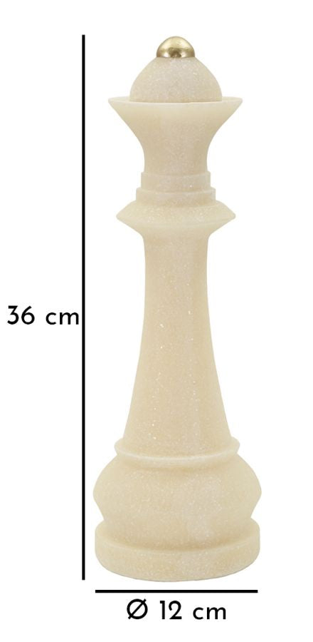 Schachfigur Dame Weiß Gold – Schach Deko