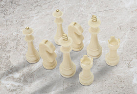 Schachfiguren Set Weiß Gold 9,2 cm – Schach Deko