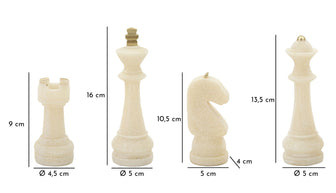 Schachfiguren Set Weiß Gold 9,2 cm – Schach Deko