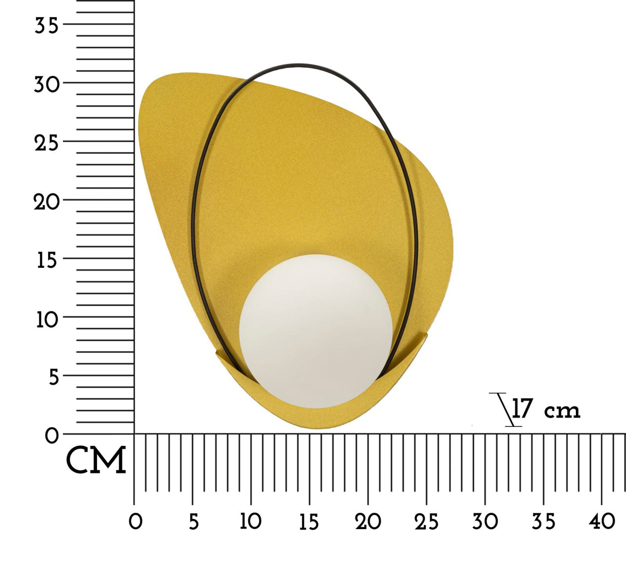 Wandleuchte Circly Gold Schwarz 32 cm – Wandlampe
