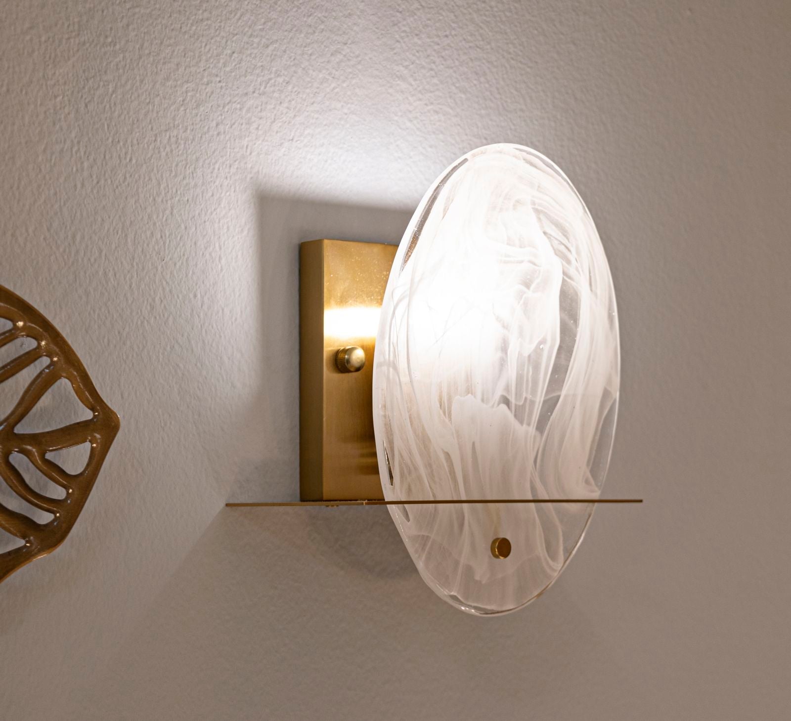 Wandleuchte Portlan Gold An Natural 25 cm – Wandlampe