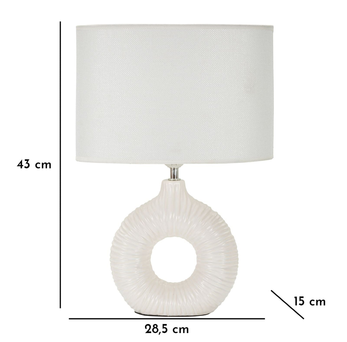 Tischlampe Seta Weiß 43 cm – Tischleuchte