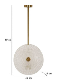 Deckenleuchte Gold Weiß 80 cm – Deckenlampe