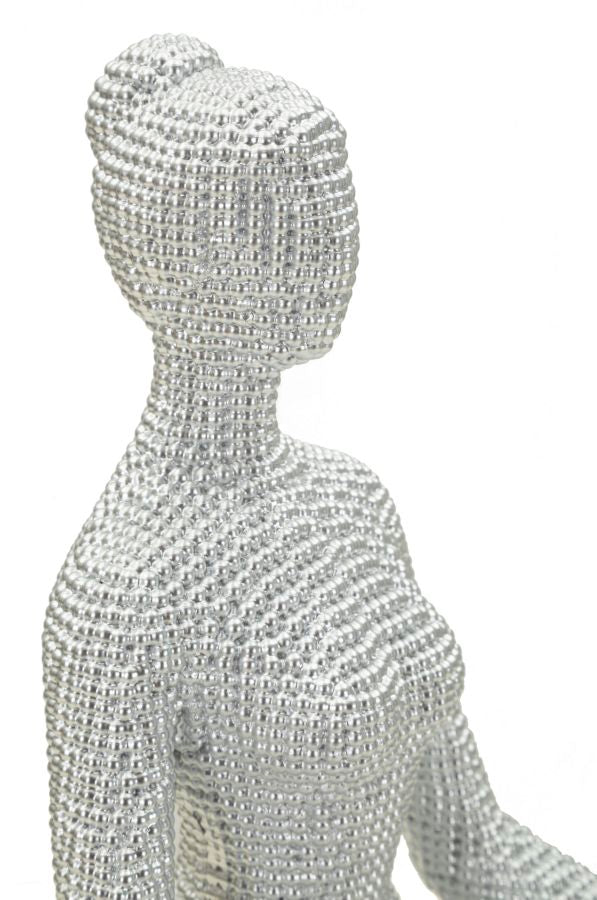 Dekofigur Yoga Frau Weiß 23 cm – Skulptur Deko