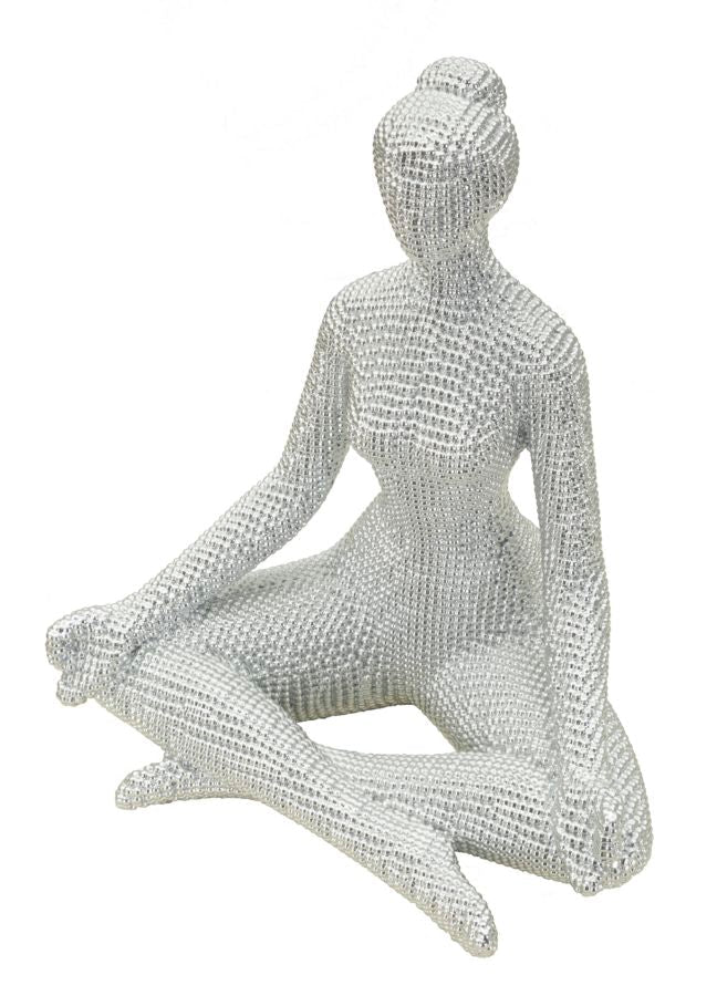 Dekofigur Yoga Frau Weiß 23 cm – Skulptur Deko