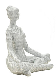 Dekofigur Yoga Frau Weiß 23 cm – Skulptur Deko