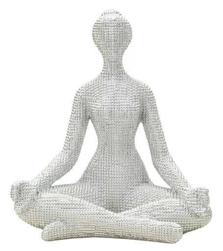 Dekofigur Yoga Frau Weiß 23 cm – Skulptur Deko