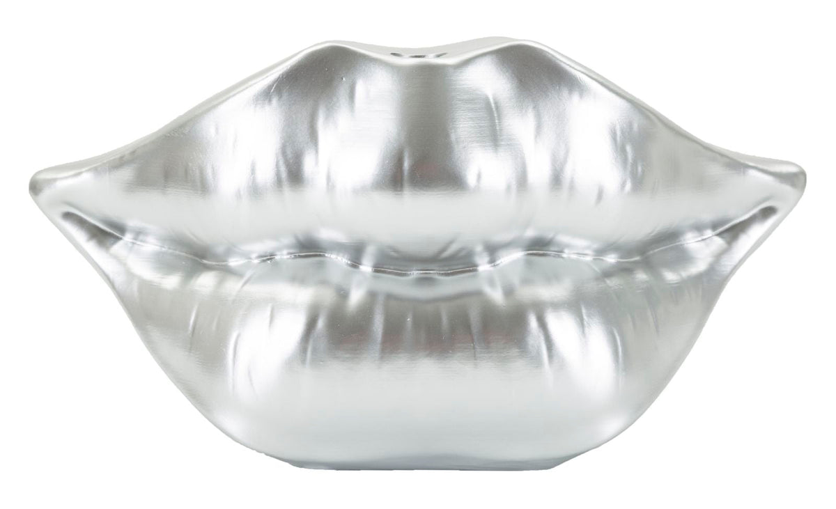 Vase Lippen Silber – Blumenvase Deko