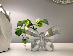Vase Schmetterling Silber – Blumenvase Deko