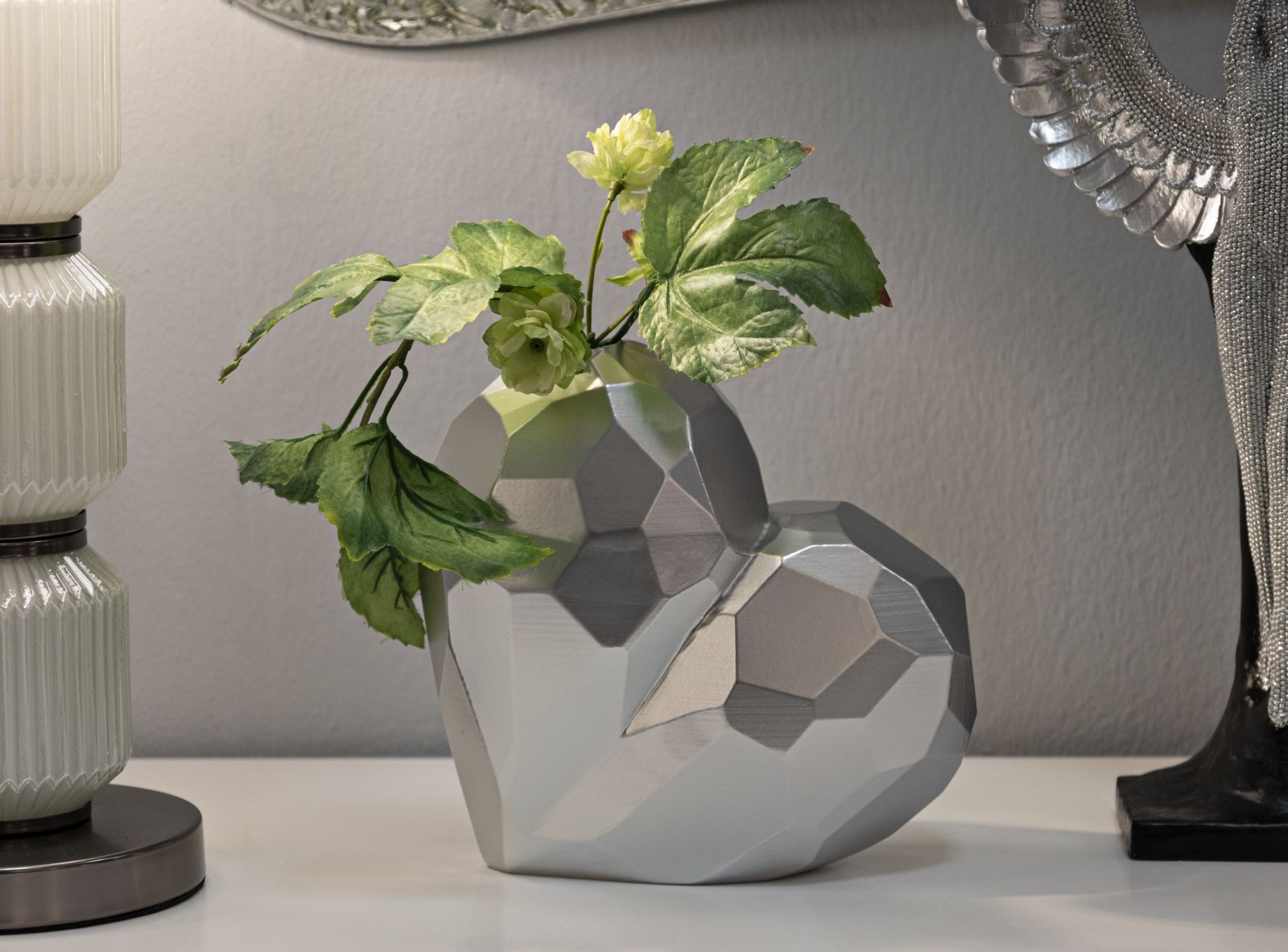 Vase Herz Silber – Blumenvase Deko