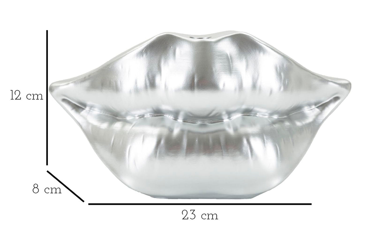 Vase Lippen Silber – Blumenvase Deko