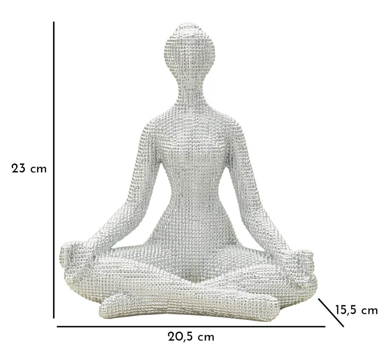 Dekofigur Yoga Frau Weiß 23 cm – Skulptur Deko