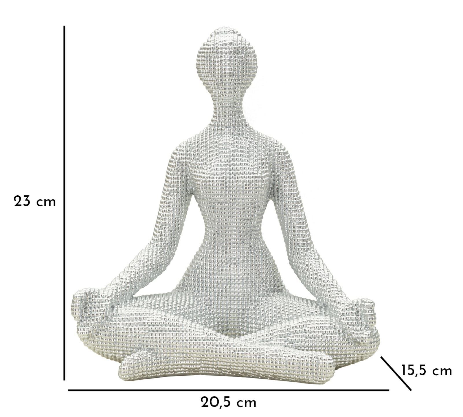 Dekofigur Yoga Frau Weiß 23 cm – Skulptur Deko