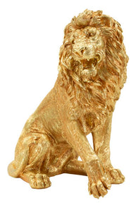 Dekofigur Löwe Sitzend Gold – Tierfigur
