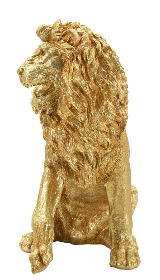 Dekofigur Löwe Sitzend Gold – Tierfigur